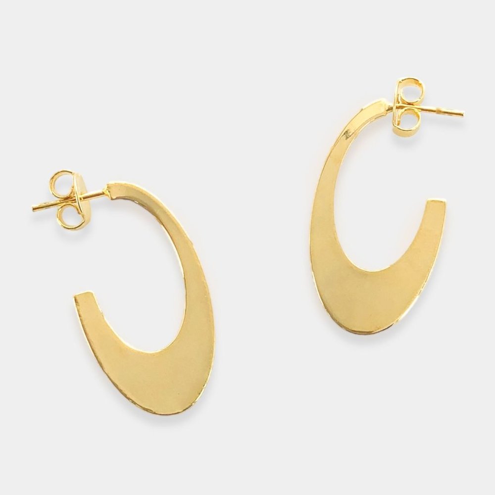 NEW 18K Gold Filled Oval Hoop Earrings - Picture 1 of 7
